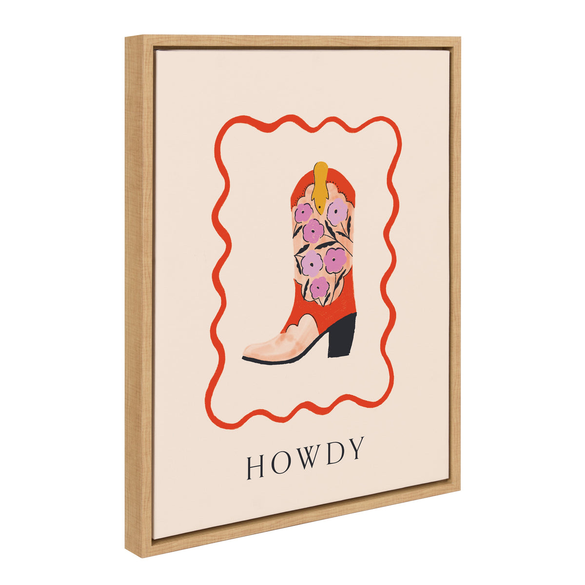 Sylvie Howdy Framed Canvas by Duchess Plum