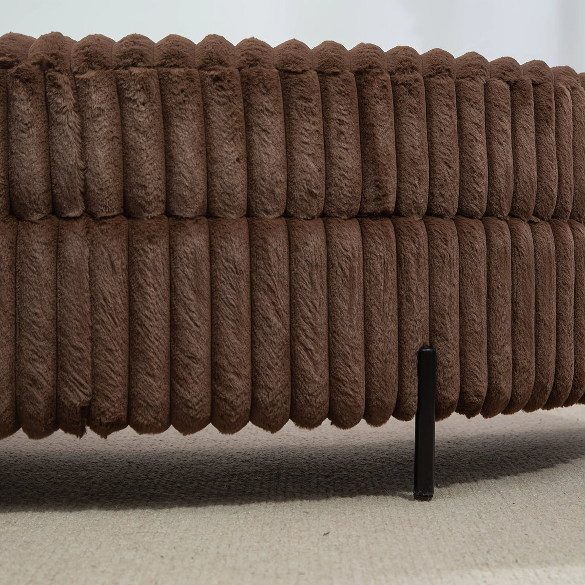 Ottoman Bench - Storage Half Moon Brown
