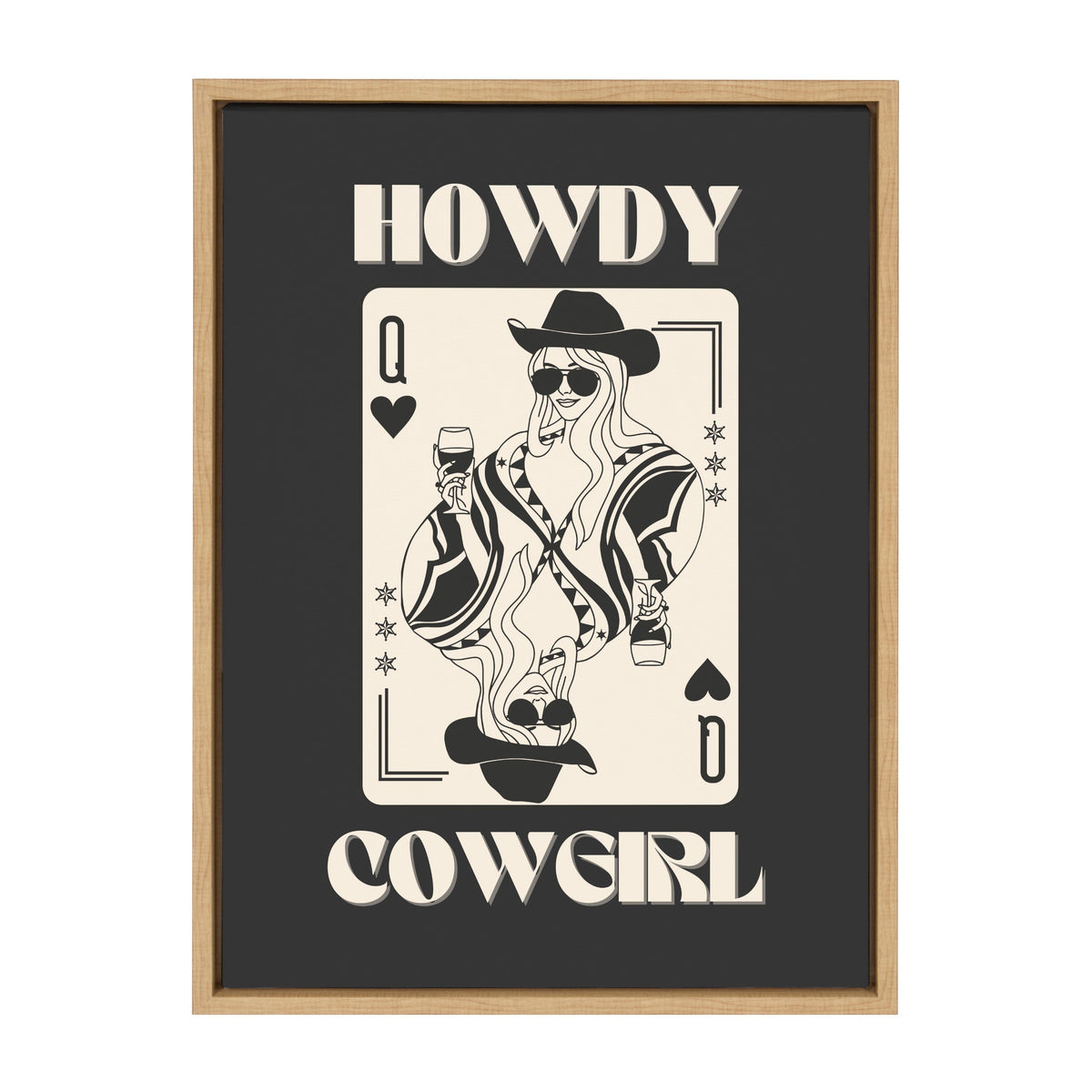 Sylvie Howdy Cowgirl Queen Framed Canvas by Honey Island Studio