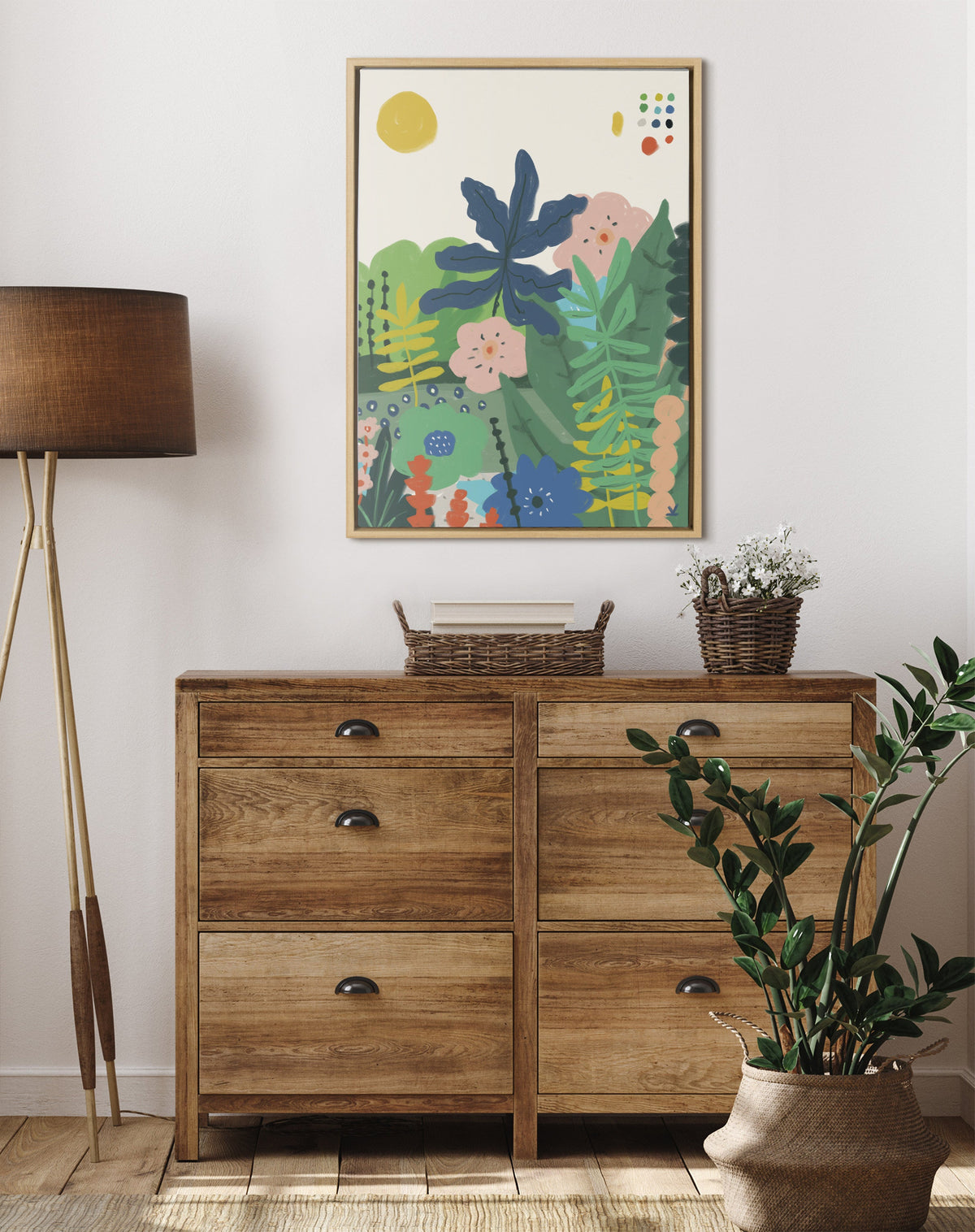 Sylvie Zen Garden 1 Framed Canvas by Kelly Knaga