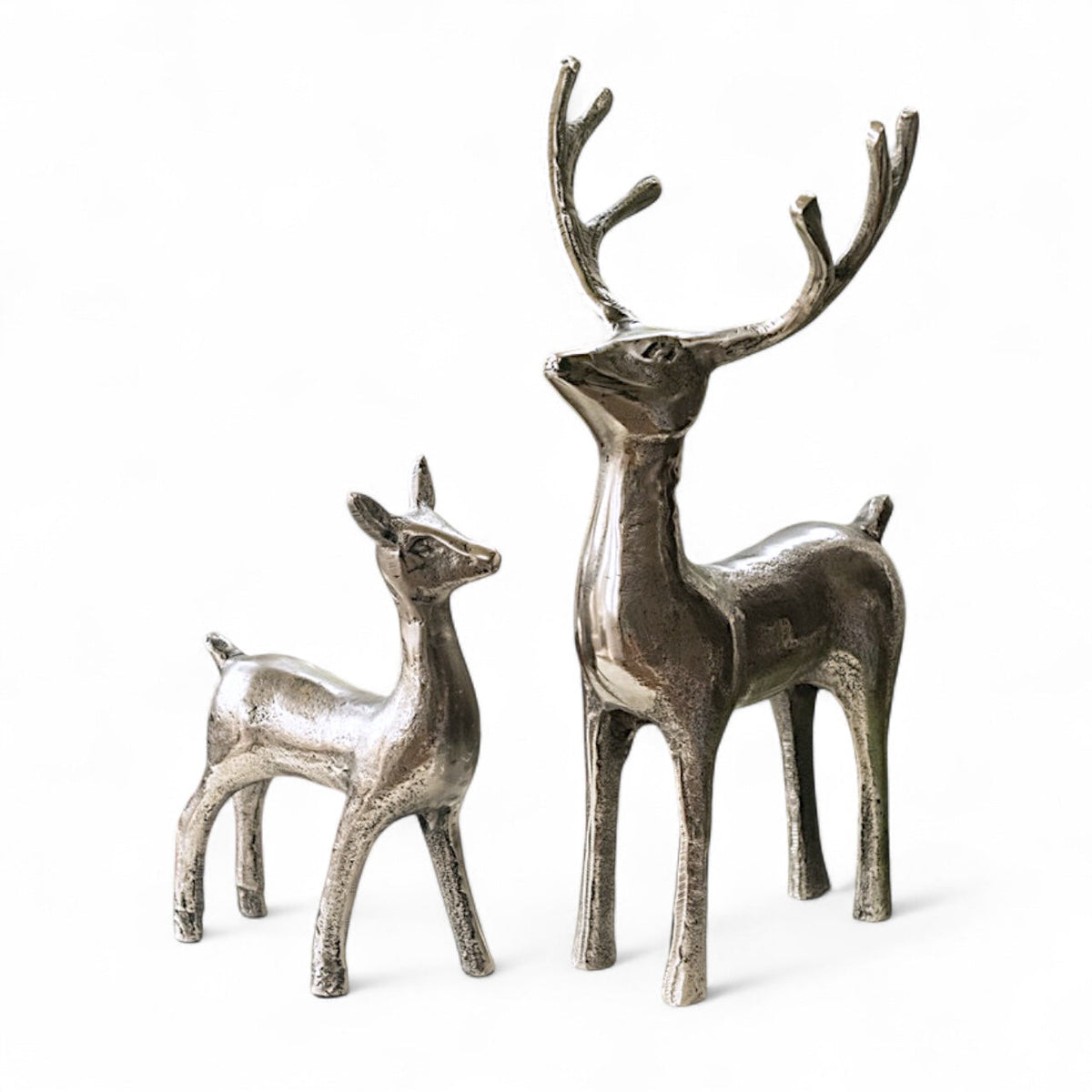 Pewter Aluminum Reindeer and Calf Figurines | 2 Styles by Rust & Cinder
