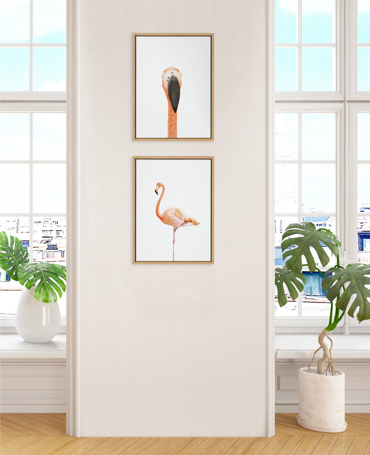 Sylvie Flamingo Standing Framed Canvas by Amy Peterson Art Studio