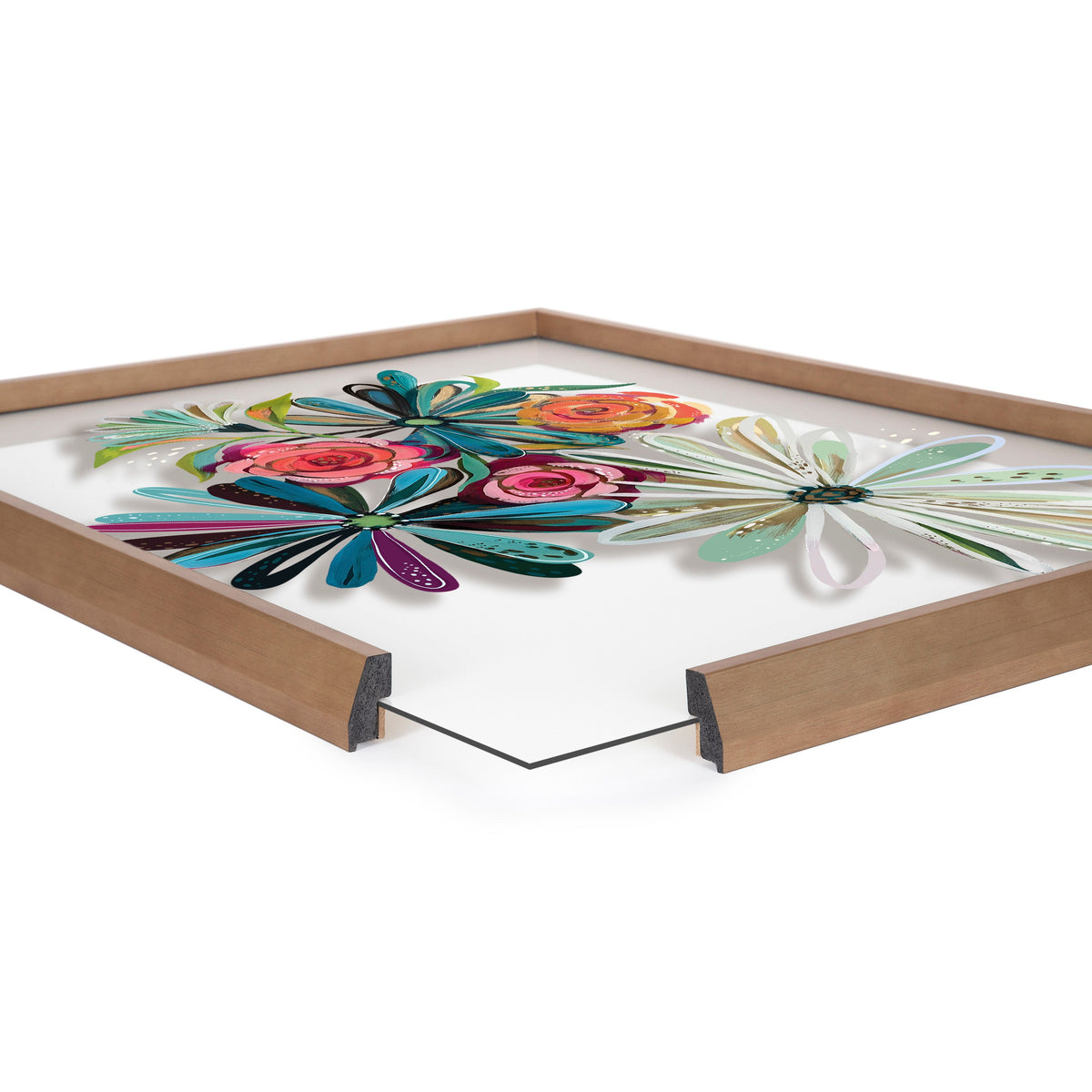 Blake Flowers on Glass 2 Whole Flowers Framed Printed Art by Jessi Raulet of Ettavee