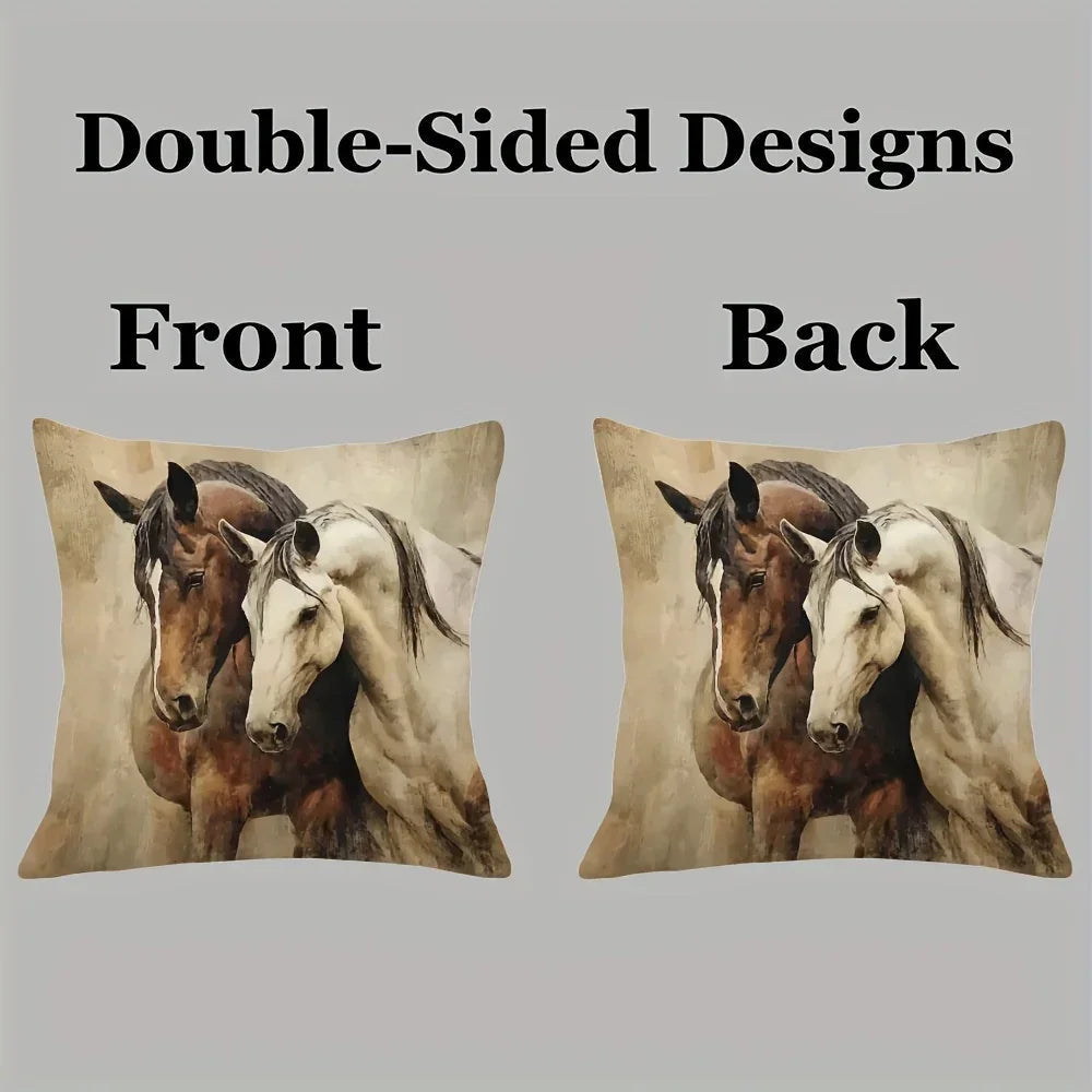 Pillow Cover - Decorative Brown White 45x45cm