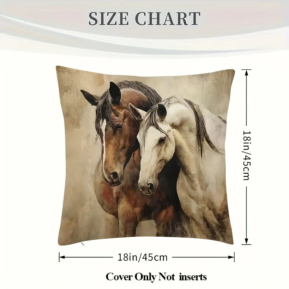 Pillow Cover - Decorative Brown White 45x45cm