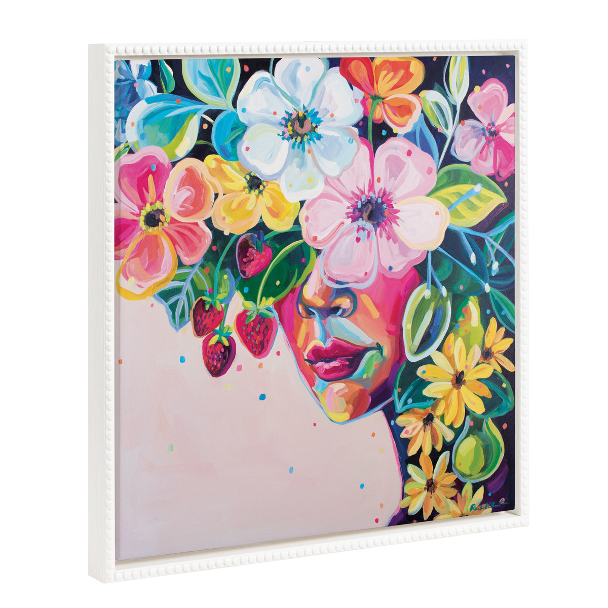 Sylvie Beaded She Was Thoughtful and Kind Framed Canvas by Rachel Christopoulos