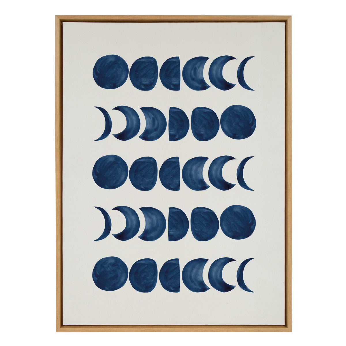Sylvie Moon Phases Framed Canvas by Teju Reval of SnazzyHues