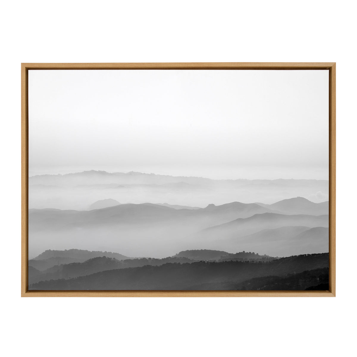 Sylvie Misty Mountains BW Framed Canvas by Crystal Lynn Collins