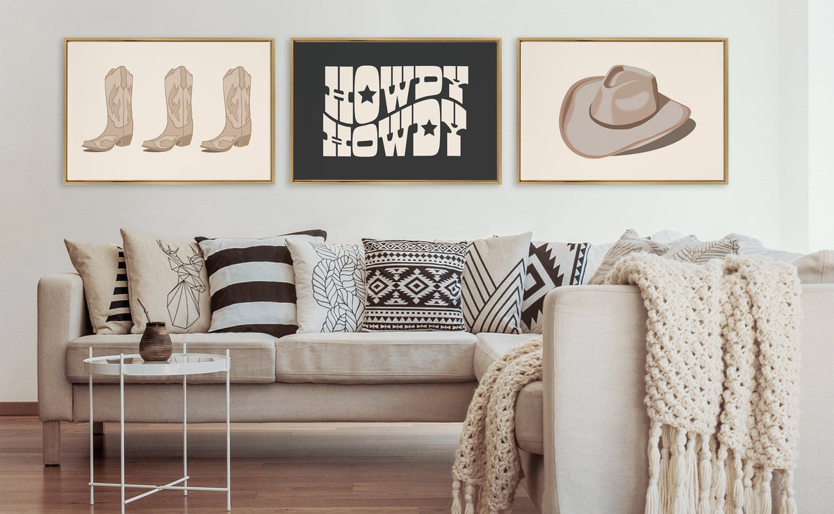 Sylvie Cowboy Boots Landscape Framed Canvas by Honey Island Studio