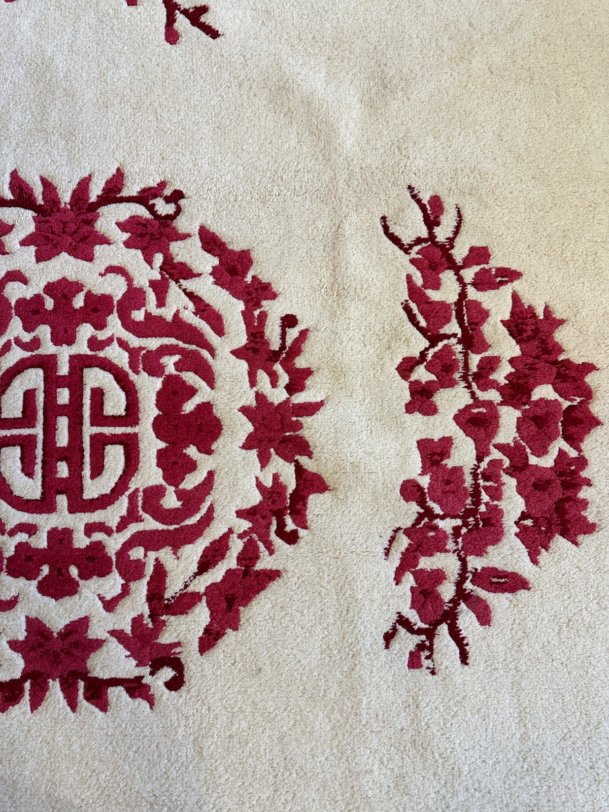 Indian Rug 11x15 | Ivory & Red | Hand-Knotted Wool - Rugistan, view 11