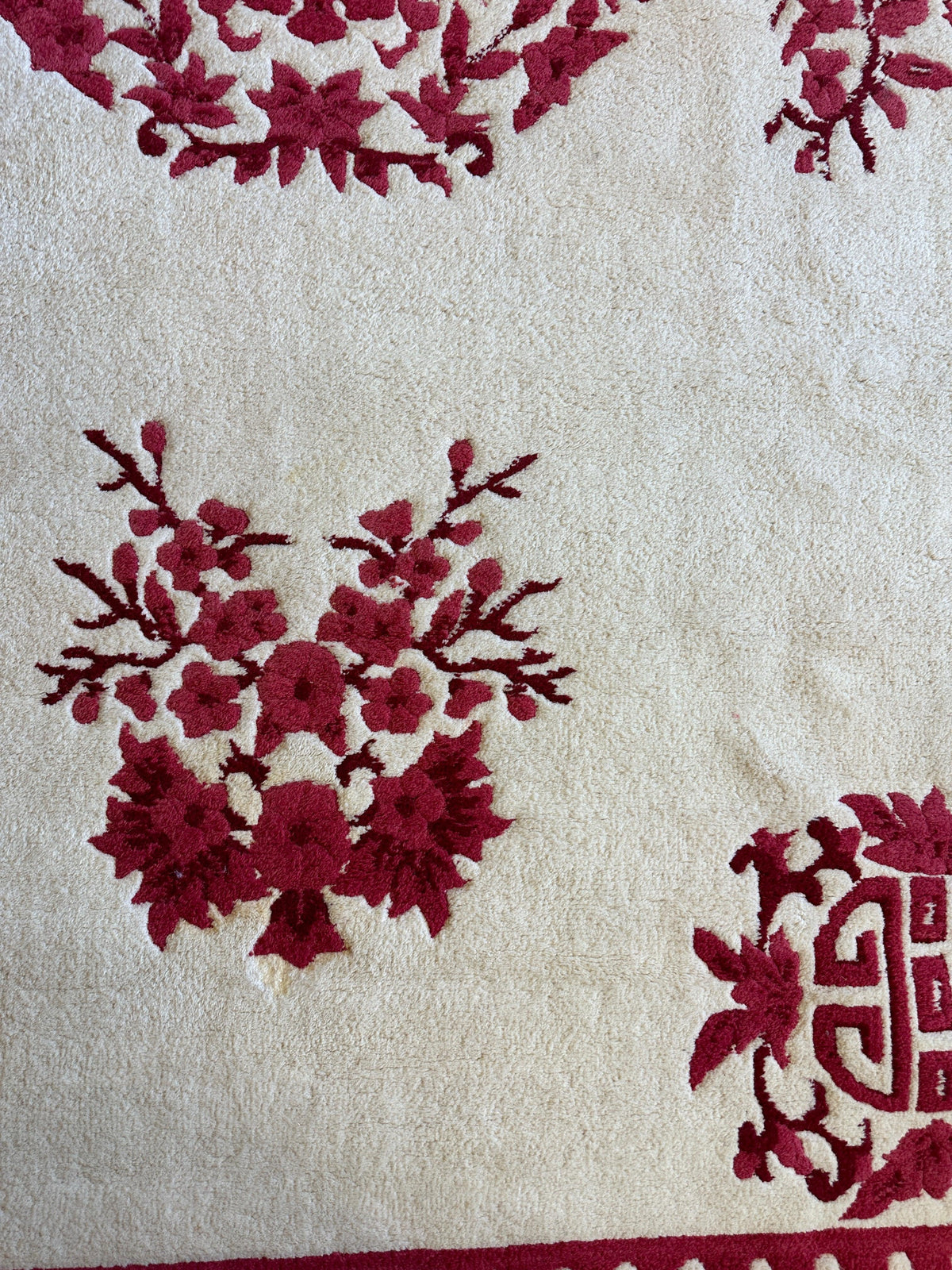 Indian Rug 11x15 | Ivory & Red | Hand-Knotted Wool - Rugistan, view 12