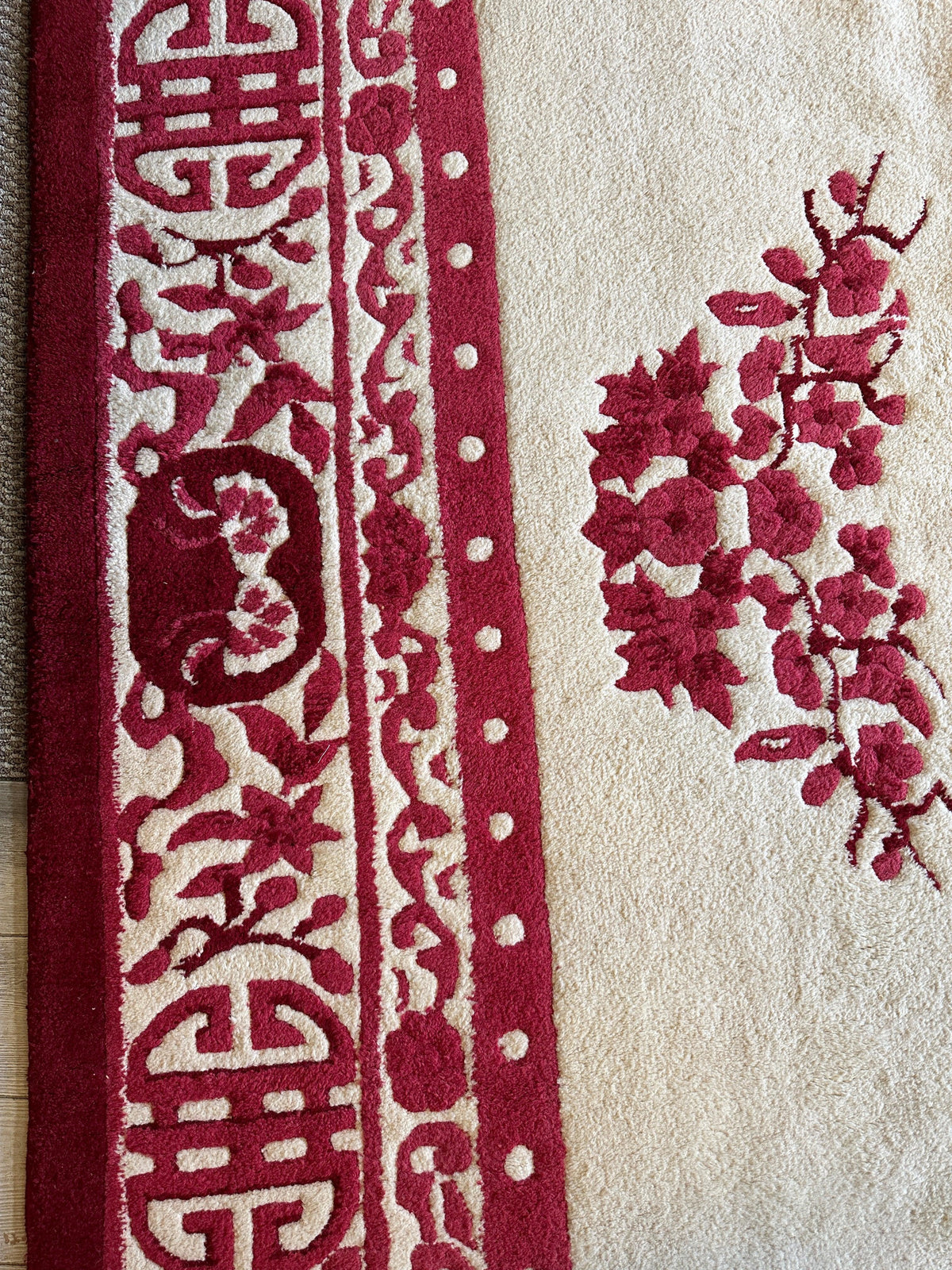 Indian Rug 11x15 | Ivory & Red | Hand-Knotted Wool - Rugistan, view 13