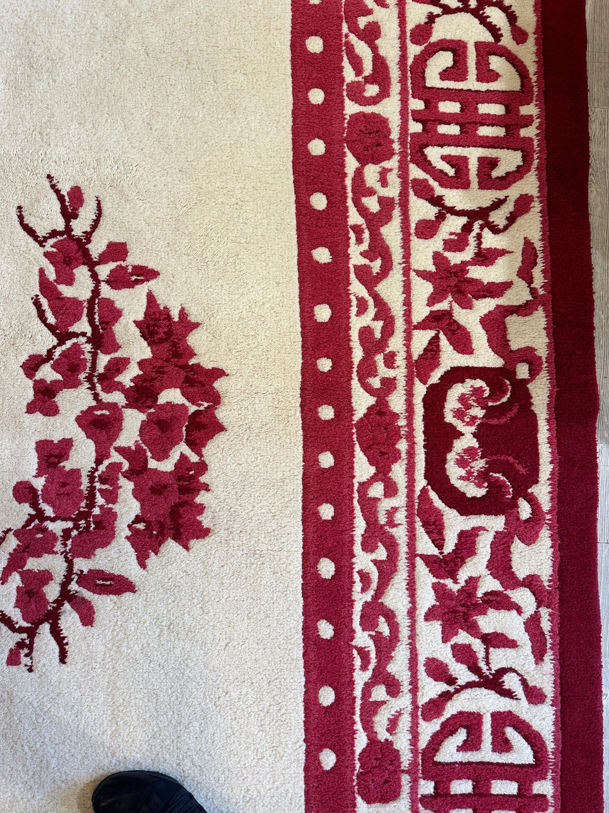 Indian Rug 11x15 | Ivory & Red | Hand-Knotted Wool - Rugistan, view 6