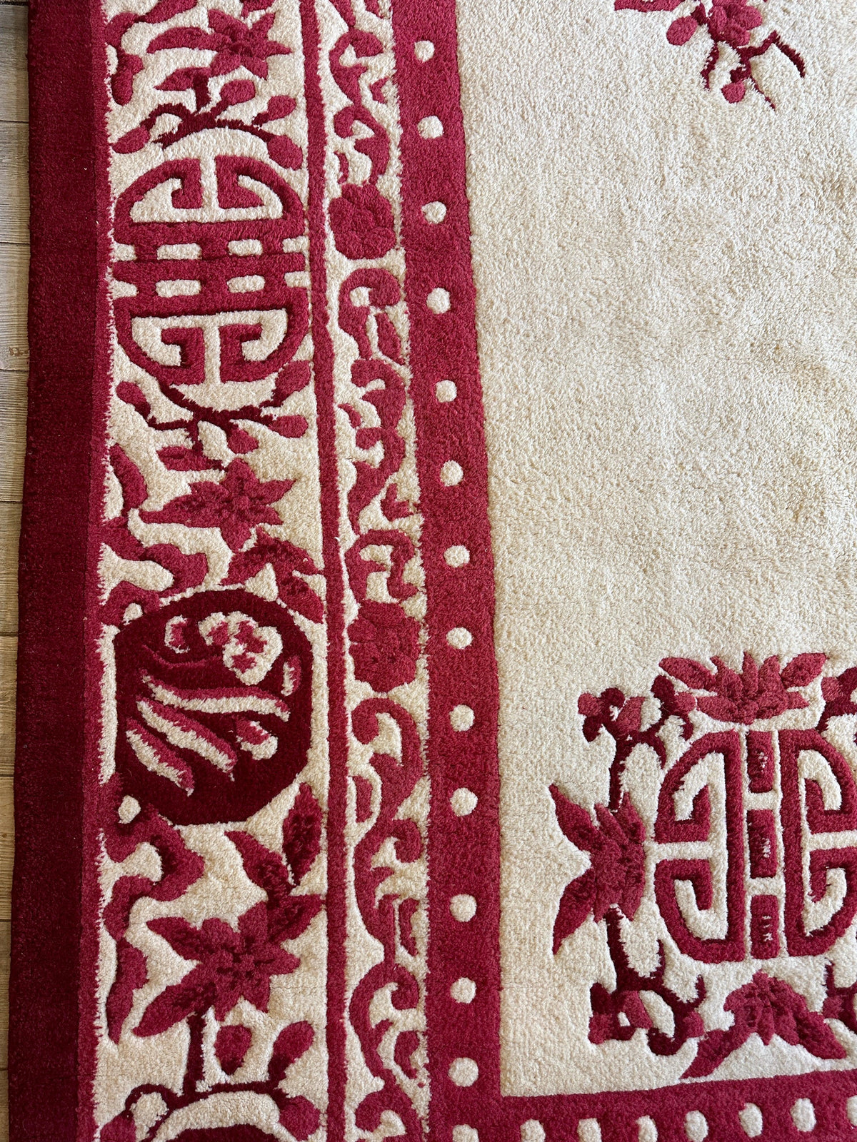 Indian Rug 11x15 | Ivory & Red | Hand-Knotted Wool - Rugistan, view 9