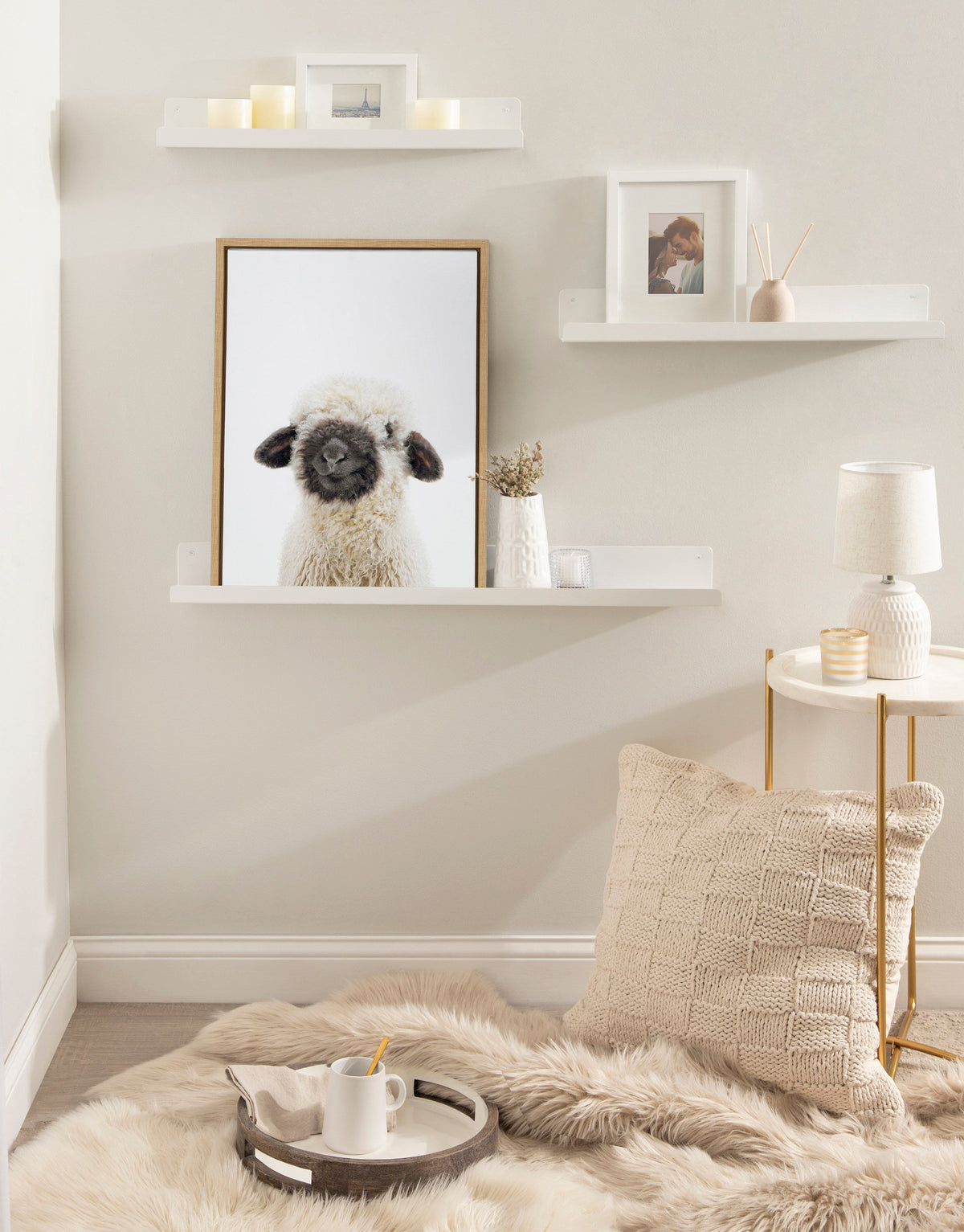 Sylvie Animal Studio Black Nosed Sheep Framed Canvas by Amy Peterson Art Studio