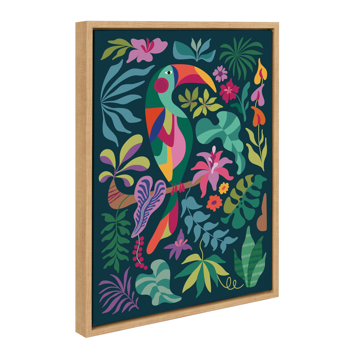 Sylvie Tropical Toucan Framed Canvas by Rachel Lee