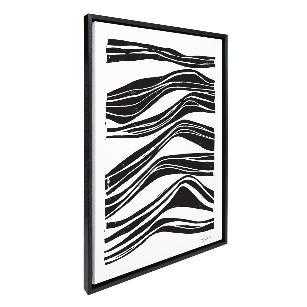 Sylvie Abstract Waves Framed Canvas by Statement Goods