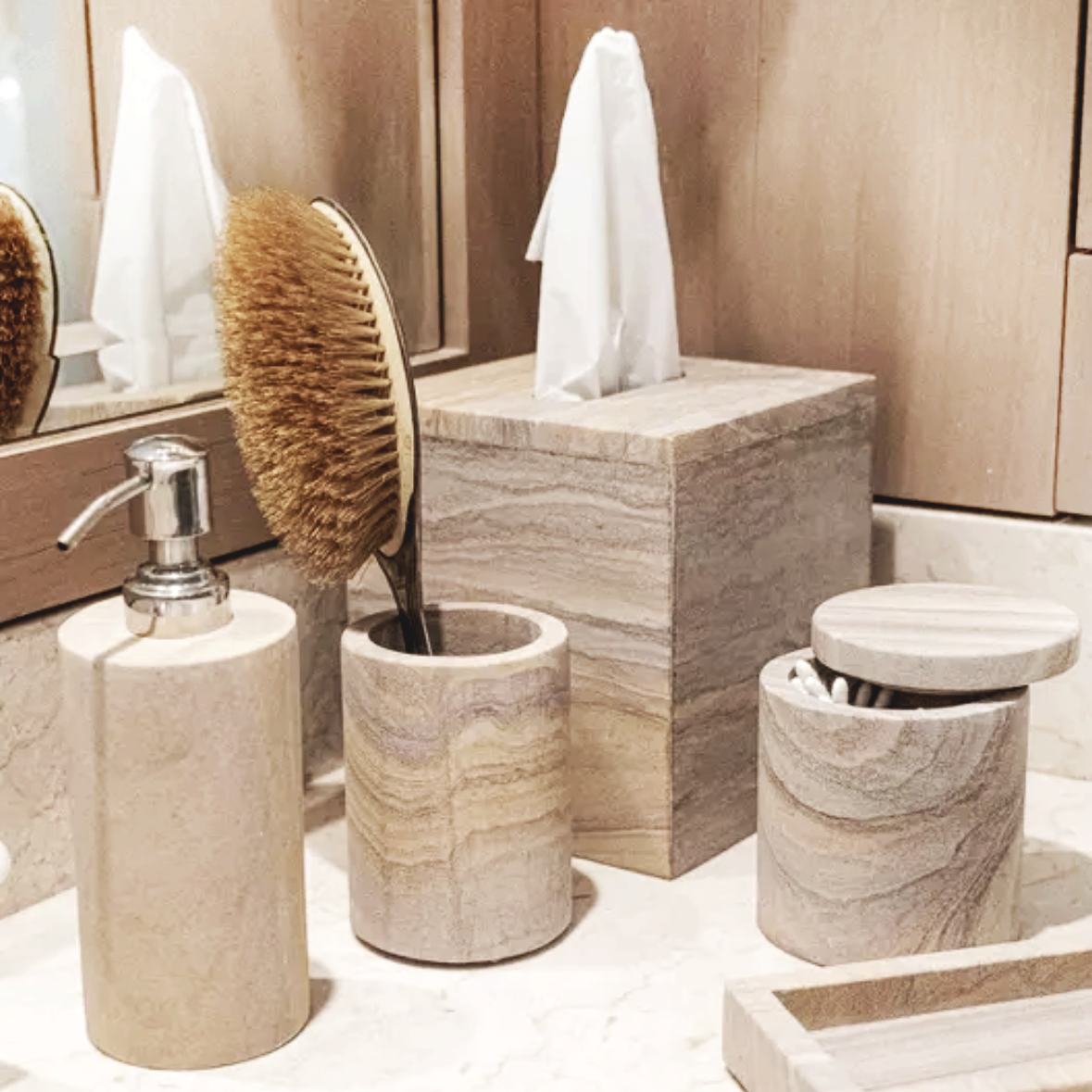 Cove Sandstone Soap Dispenser - Source by Studio Skara, view 2