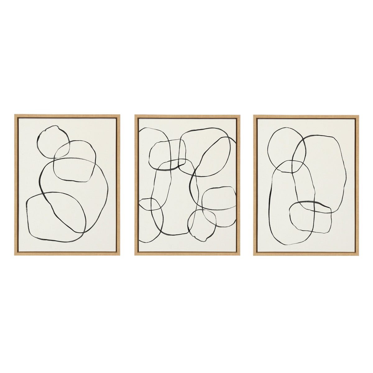 Sylvie 869 Going in Circles, Dancing Circles, and 871 Modern Circles Framed Canvas by Teju Reval of SnazzyHues