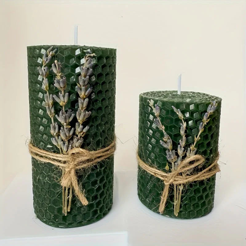 Set of 2 Lavender Beeswax Candles for Gifts — House of Avana, view 1 of 26