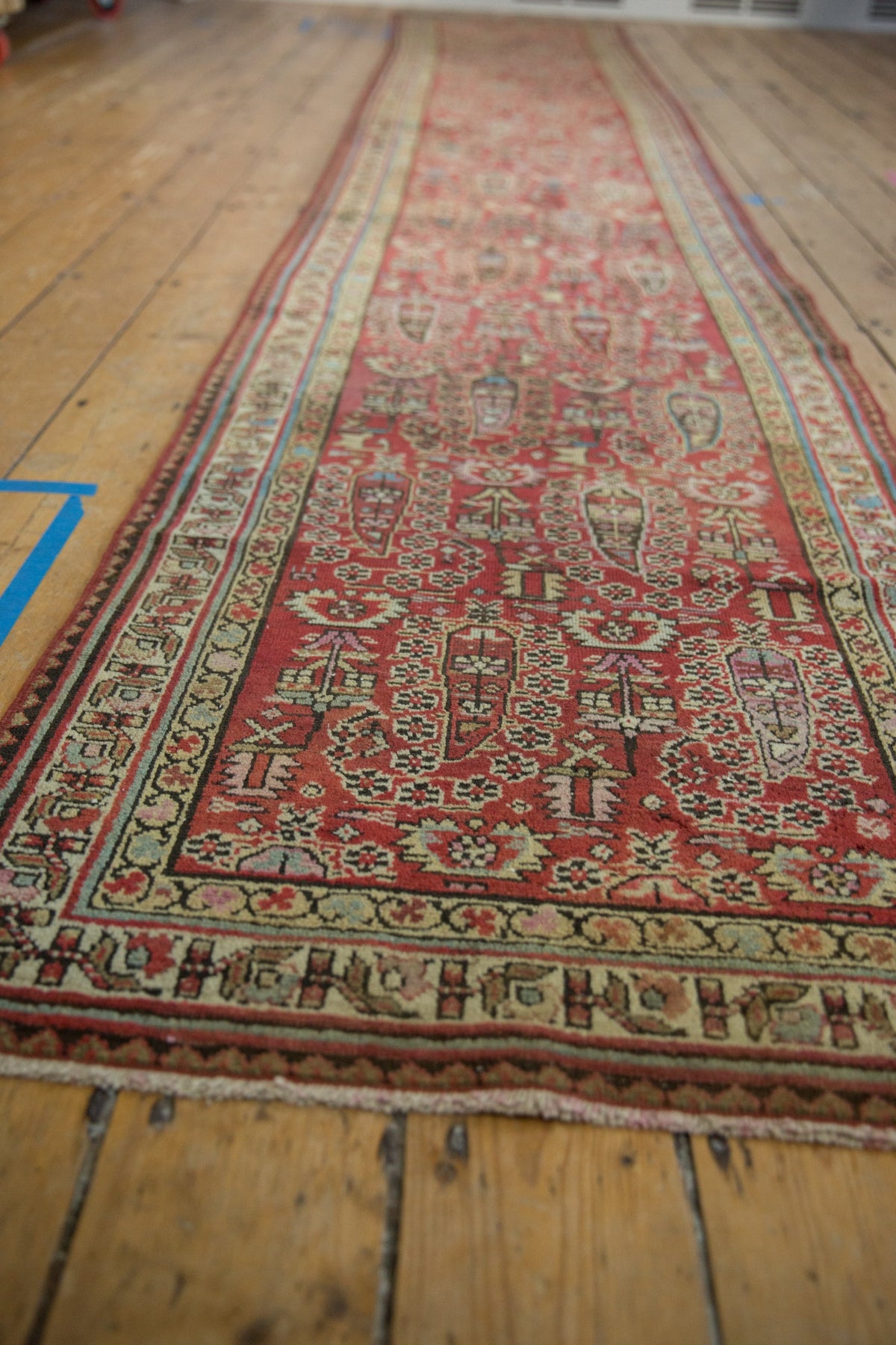 3x14.5 Vintage Distressed Fragment Malayer Rug Runner