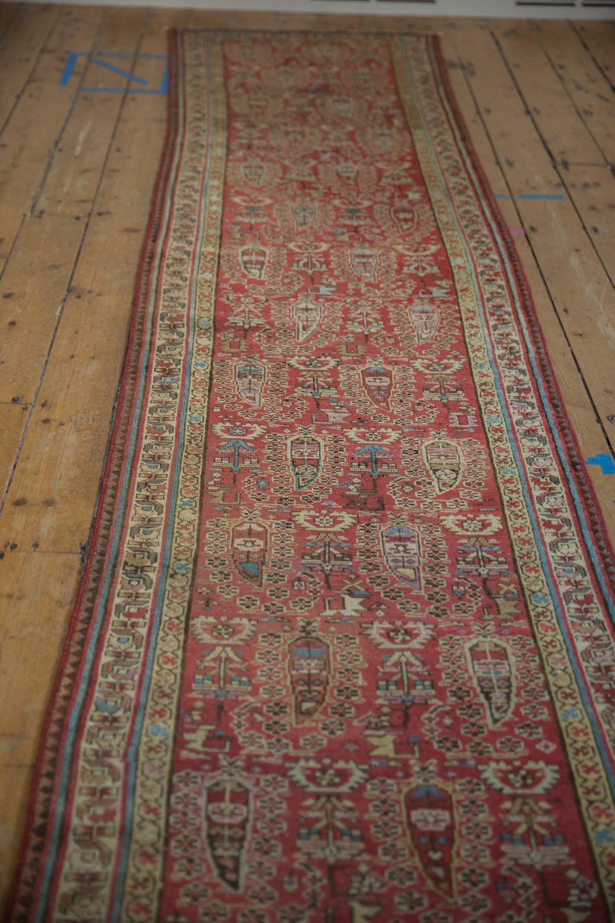 3x14.5 Vintage Distressed Fragment Malayer Rug Runner