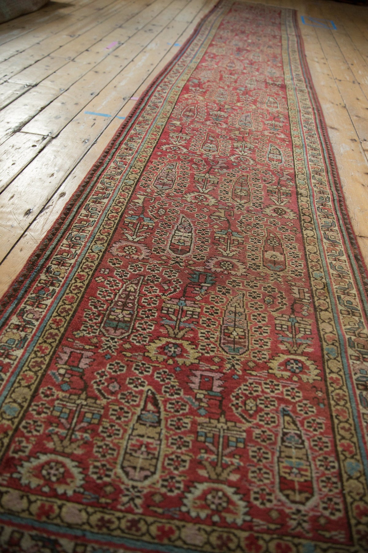 3x14.5 Vintage Distressed Fragment Malayer Rug Runner