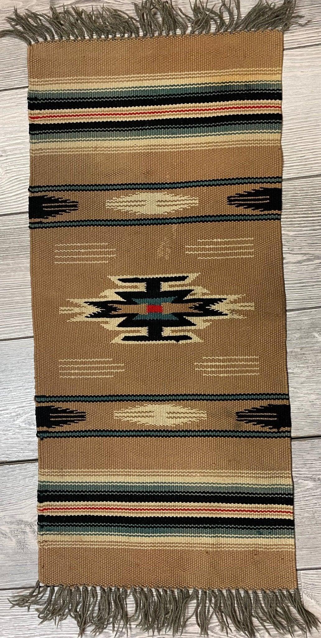 Vintage Kilim Rug 1x3 | Beige, Black & Ivory | Hand-Woven Wool Flatweave - Rugistan