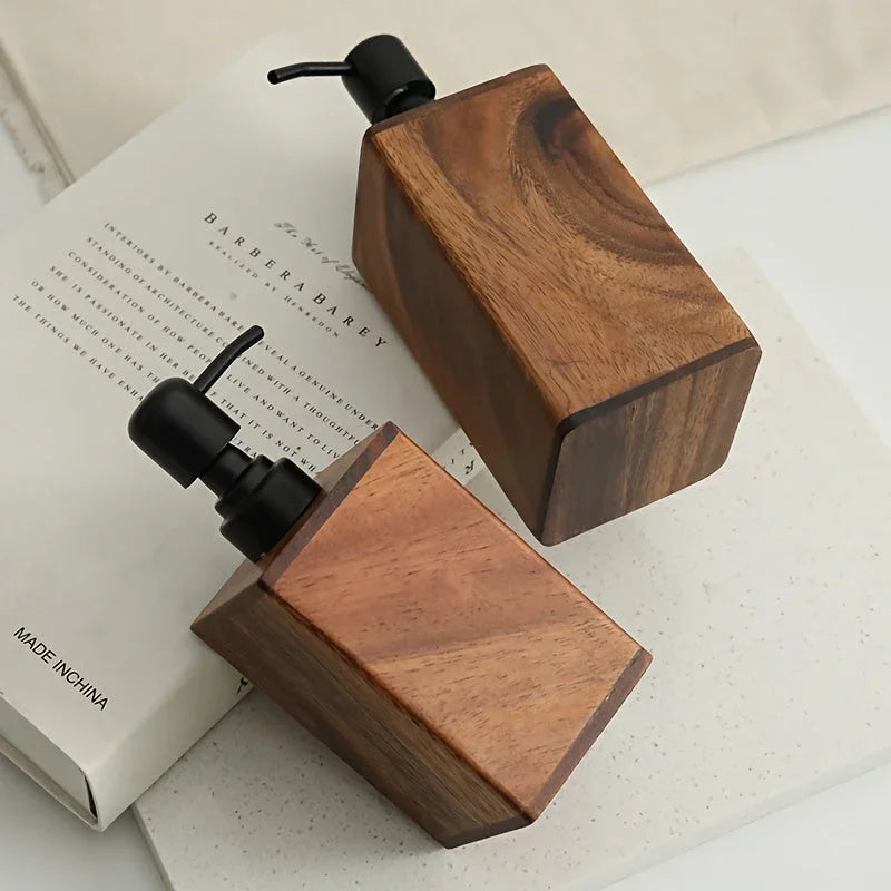 Soap Dispenser - Stainless Steel Wooden 6.76oz