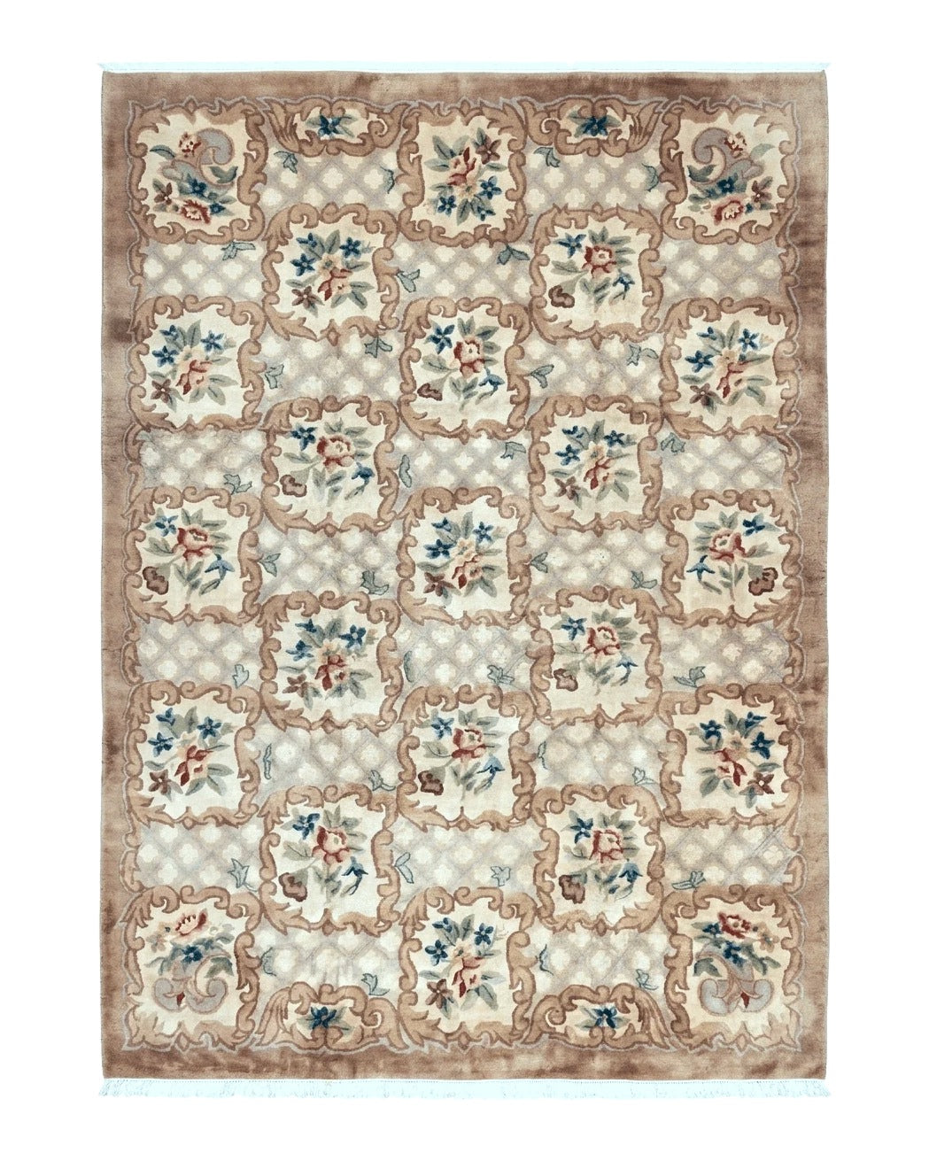 Indo Chinese Aubusson Wool Rug 11x16, Palace Sized Carpet, Oversized Handmade Vintage Rug, European Design - Jewel Rugs