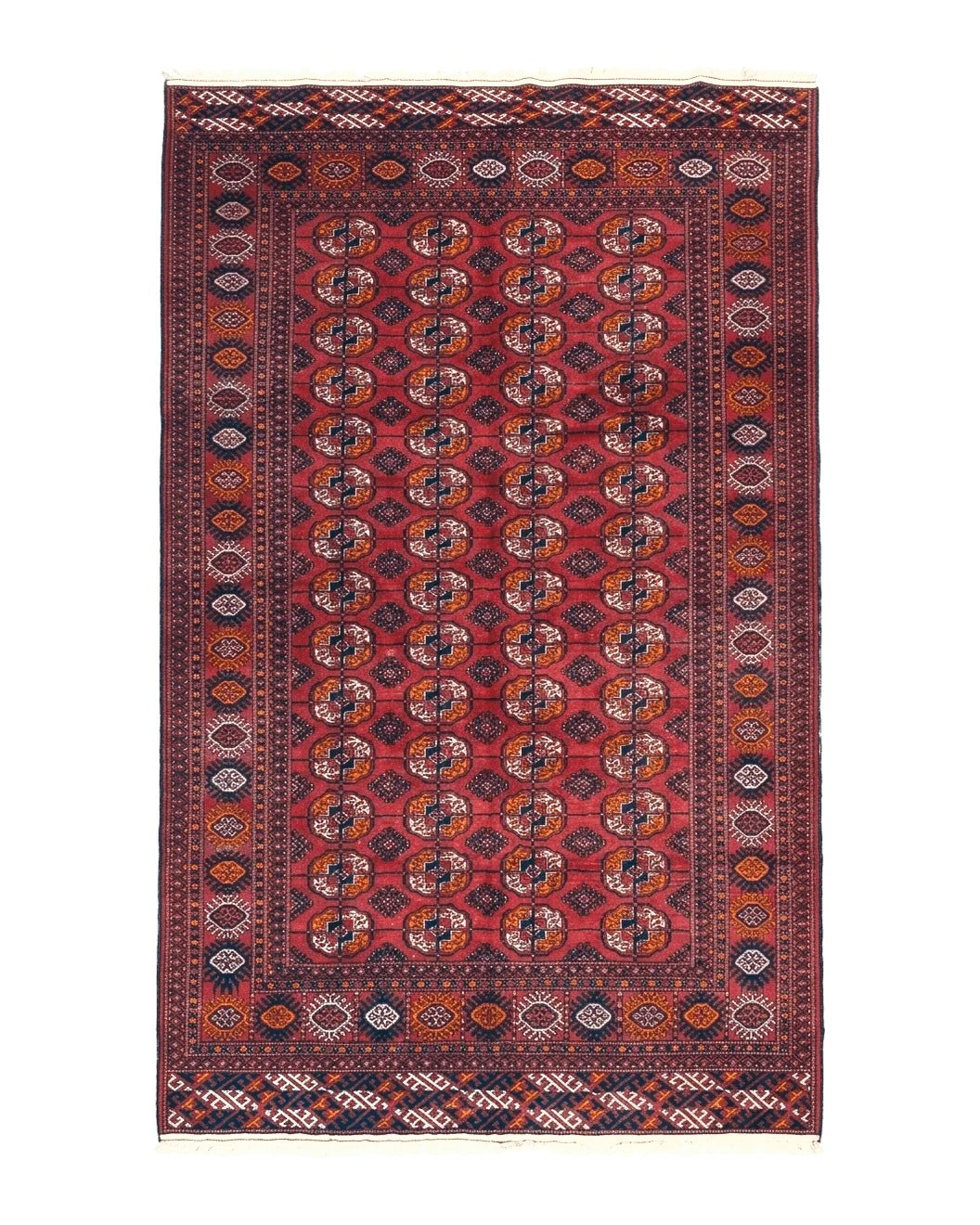 Antique Persian Turkoman Bokhara Rug 7x11, Tribal Rug, Red - Jewel Rugs