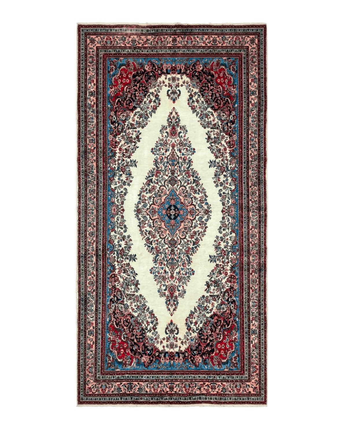 Palace Size Persian Rug 10 x 21 ft, Antique Hamadan Bibikabad Carpet, Handmade Antique Wool Oversized Rug, Ivory, Semi Open Field - Jewel Rugs