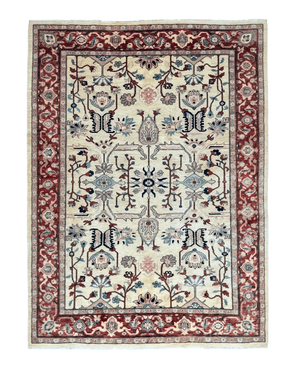 Peshawar Rug 10x14, Beige and Rust Red, Large Pak Persian Rug, Pakistani Rug - Jewel Rugs
