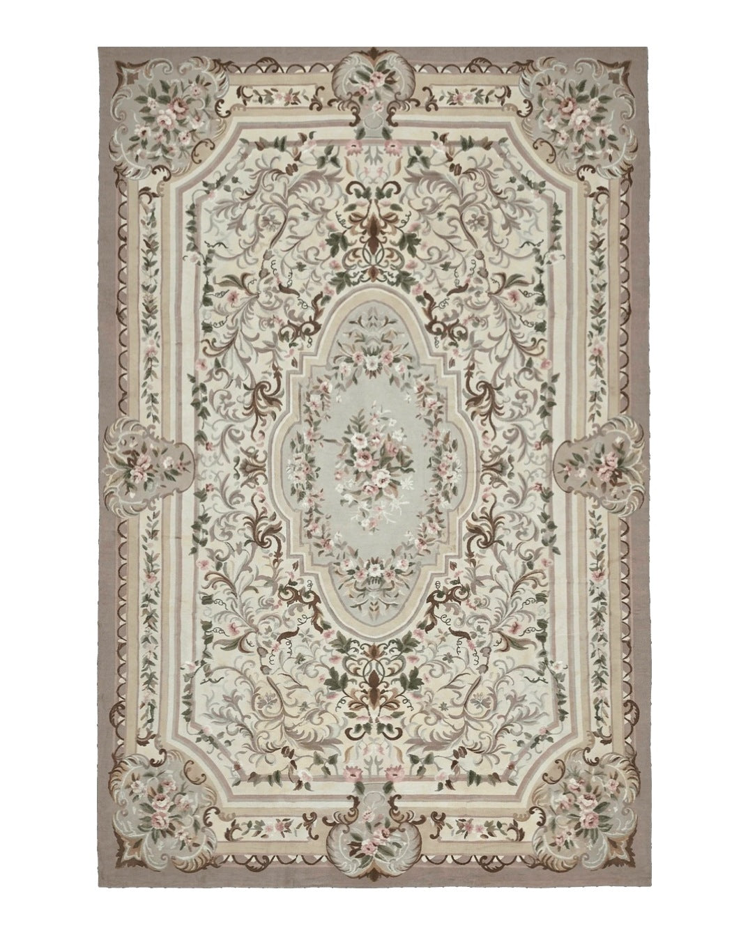 Palace Sized Aubusson Rug 13 x 20, Flatweave Aubusson Weave, Oversized Rug, European French Elegant Design - Jewel Rugs