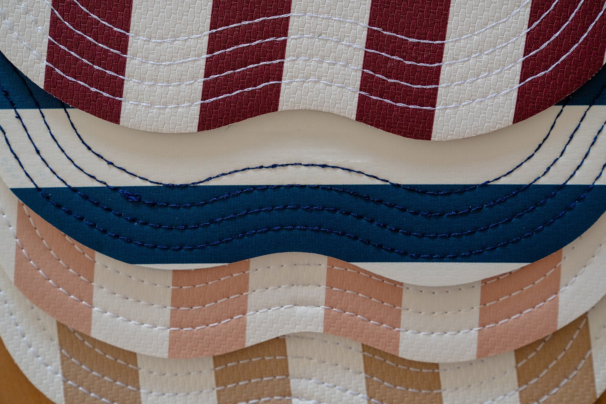Retro Striped Faux Leather Placemat