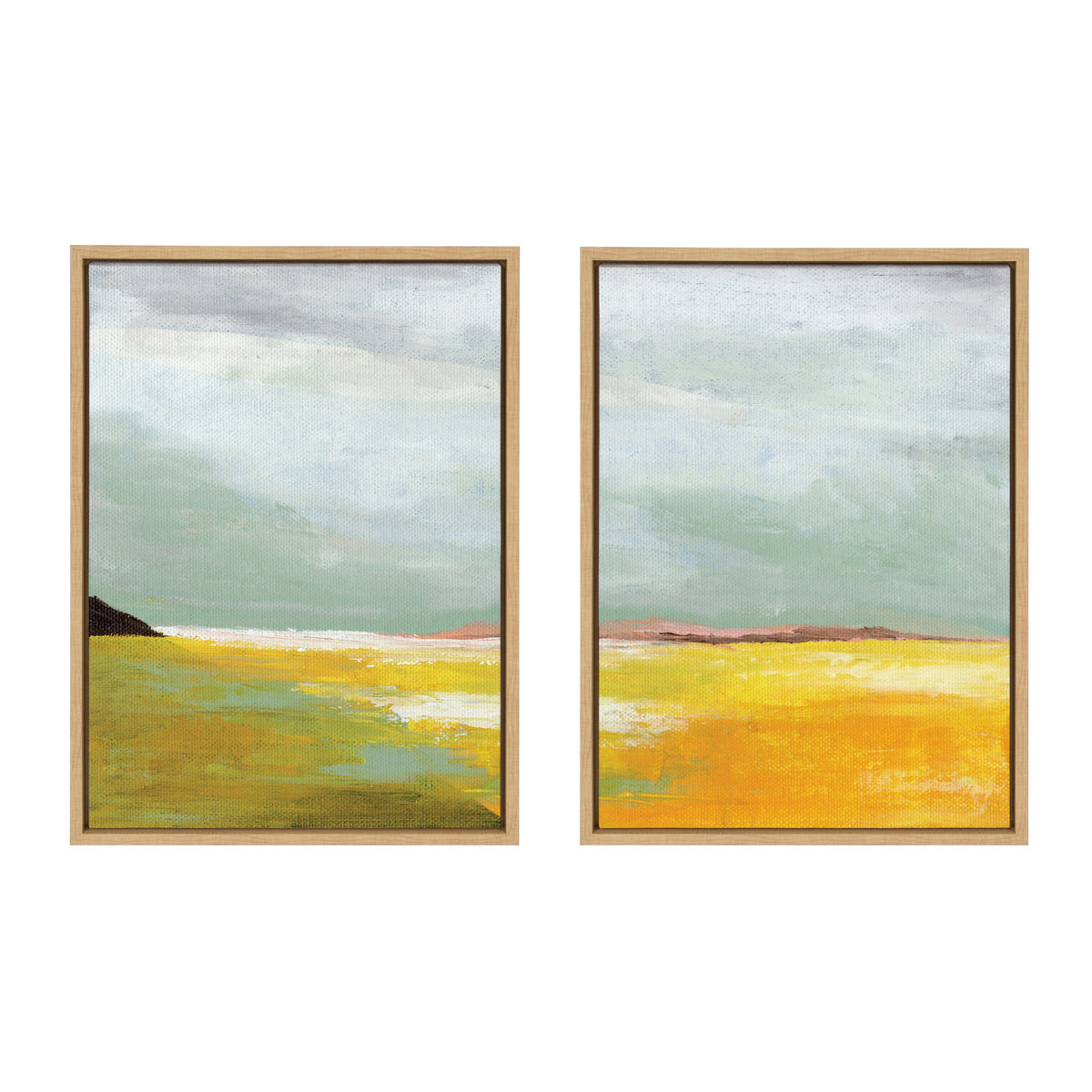 Sylvie Golden Root Lake I and II Framed Canvas Art Set by Nikita Jariwala
