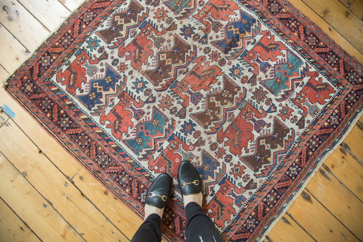 4x4.5 Antique Afshar Square Rug