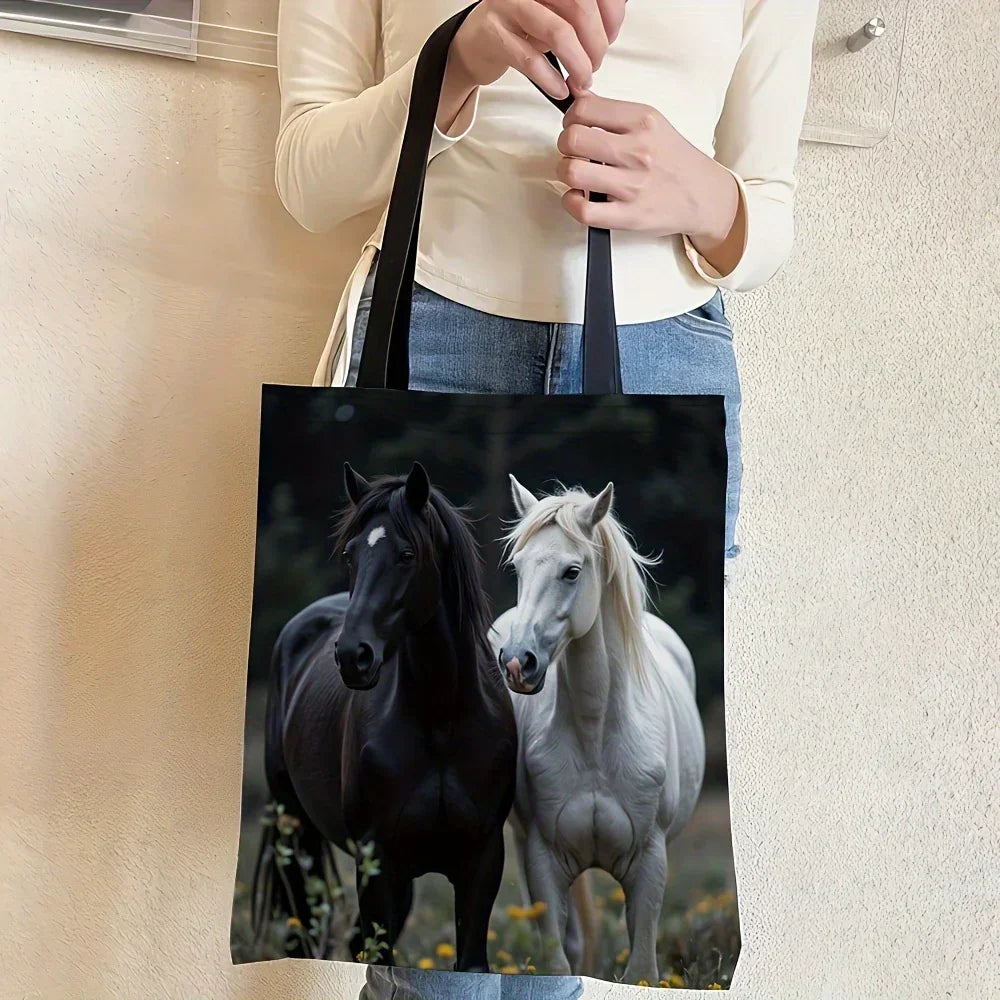 Tote - Reusable Cotton Black White