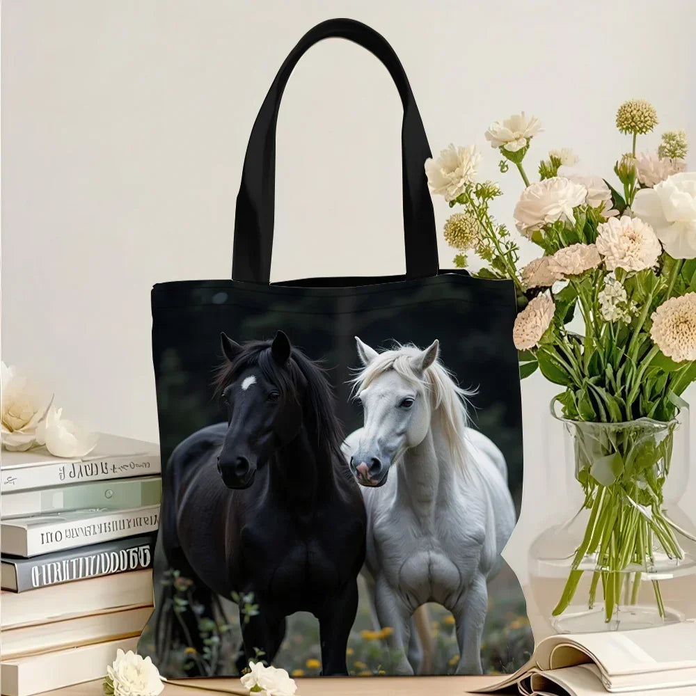 Tote - Reusable Cotton Black White