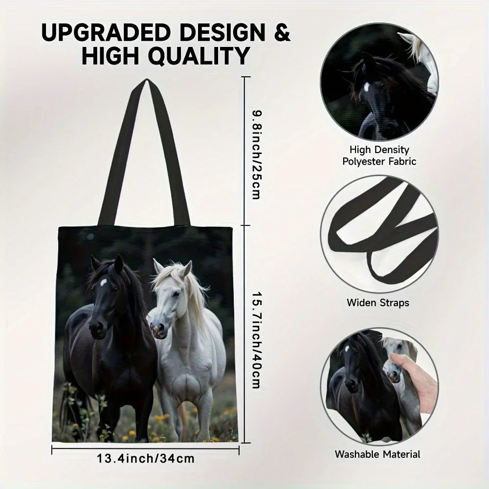 Tote - Reusable Cotton Black White