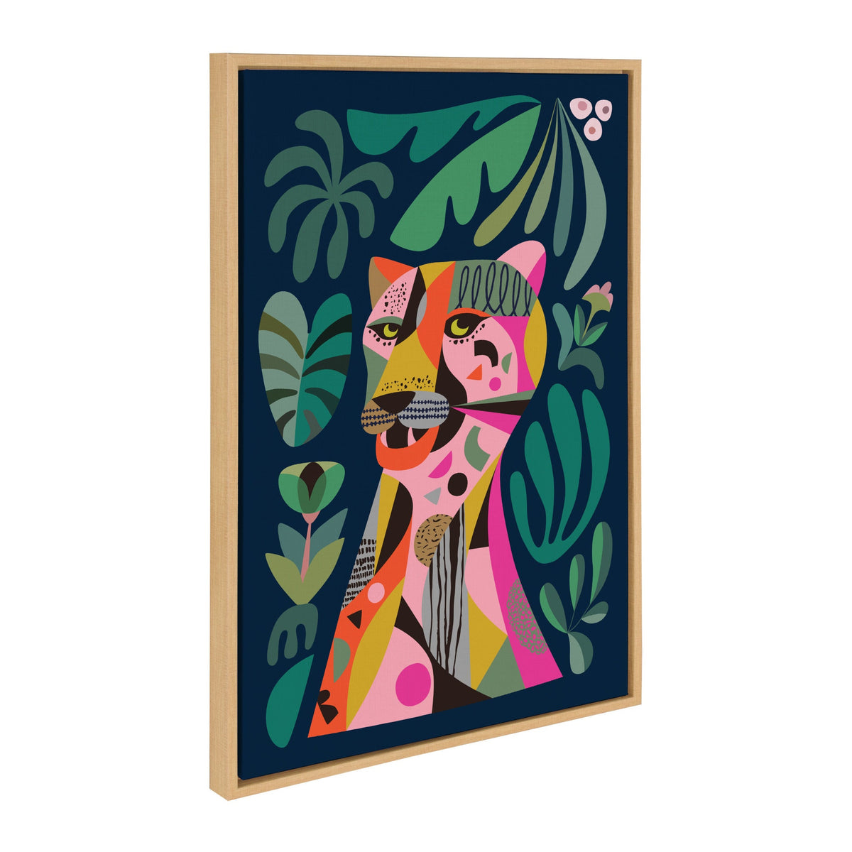 Sylvie Leopard Framed Canvas by Rachel Lee