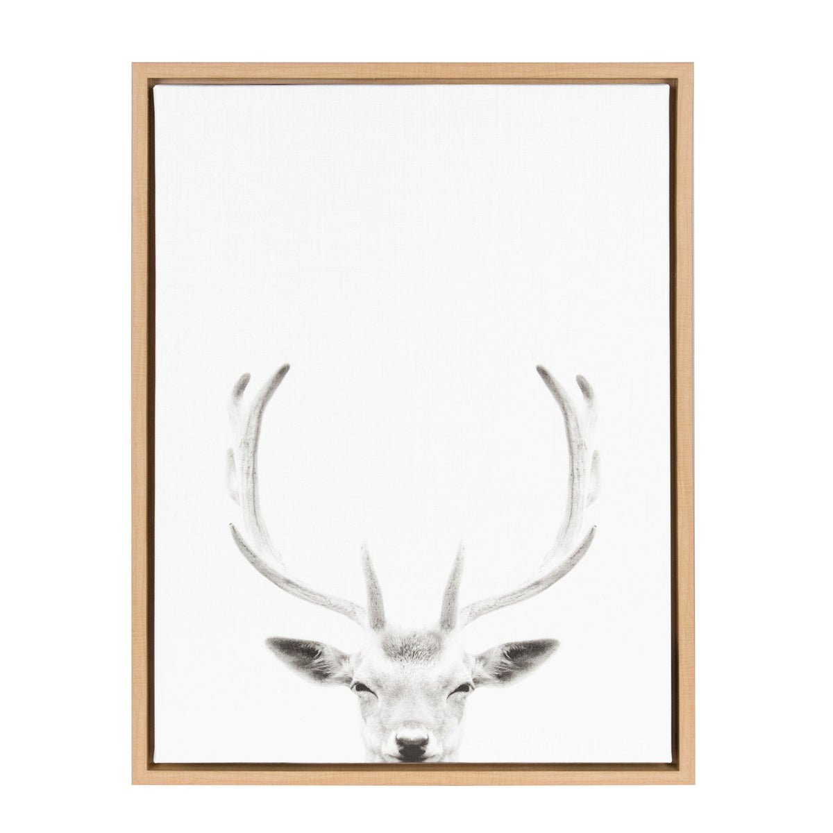 Sylvie Deer Portrait Framed Canvas by Simon Te Tai