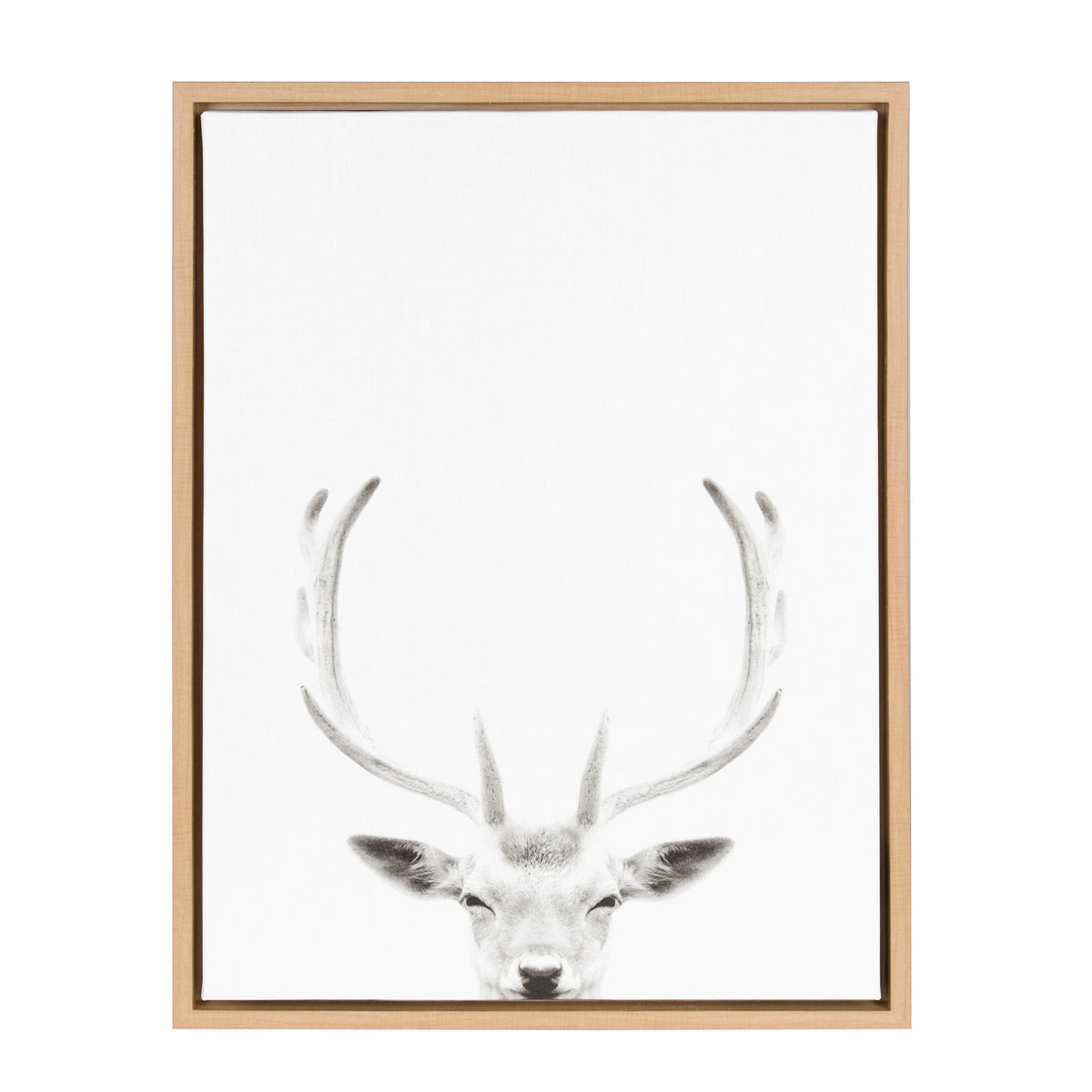 Sylvie Deer Portrait Framed Canvas by Simon Te Tai