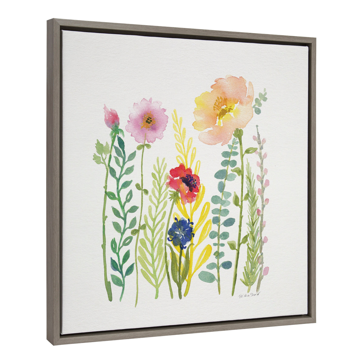 Sylvie Flowers and Ferns Framed Canvas by Patricia Shaw