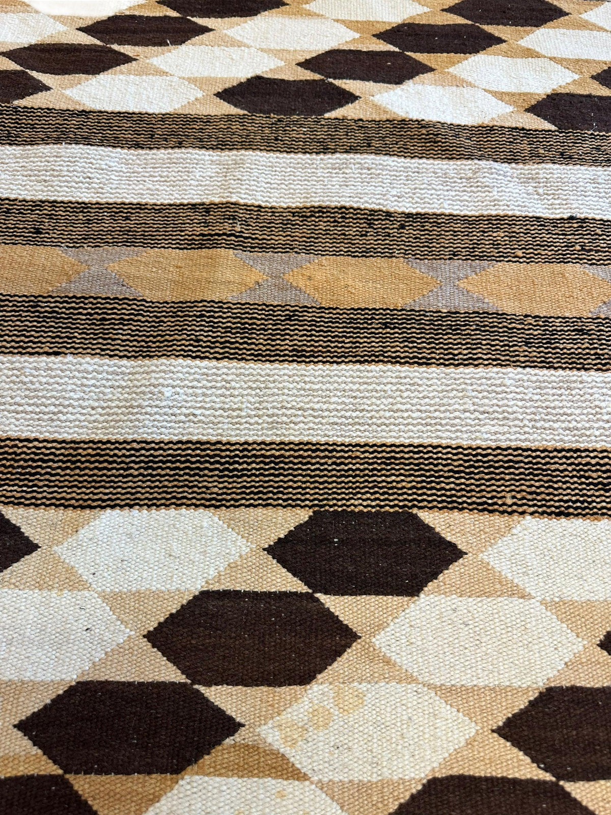Vintage Kilim Rug 3x4 | Brown, Gray & Ivory | Hand-Woven Wool Flatweave - Rugistan, view 2