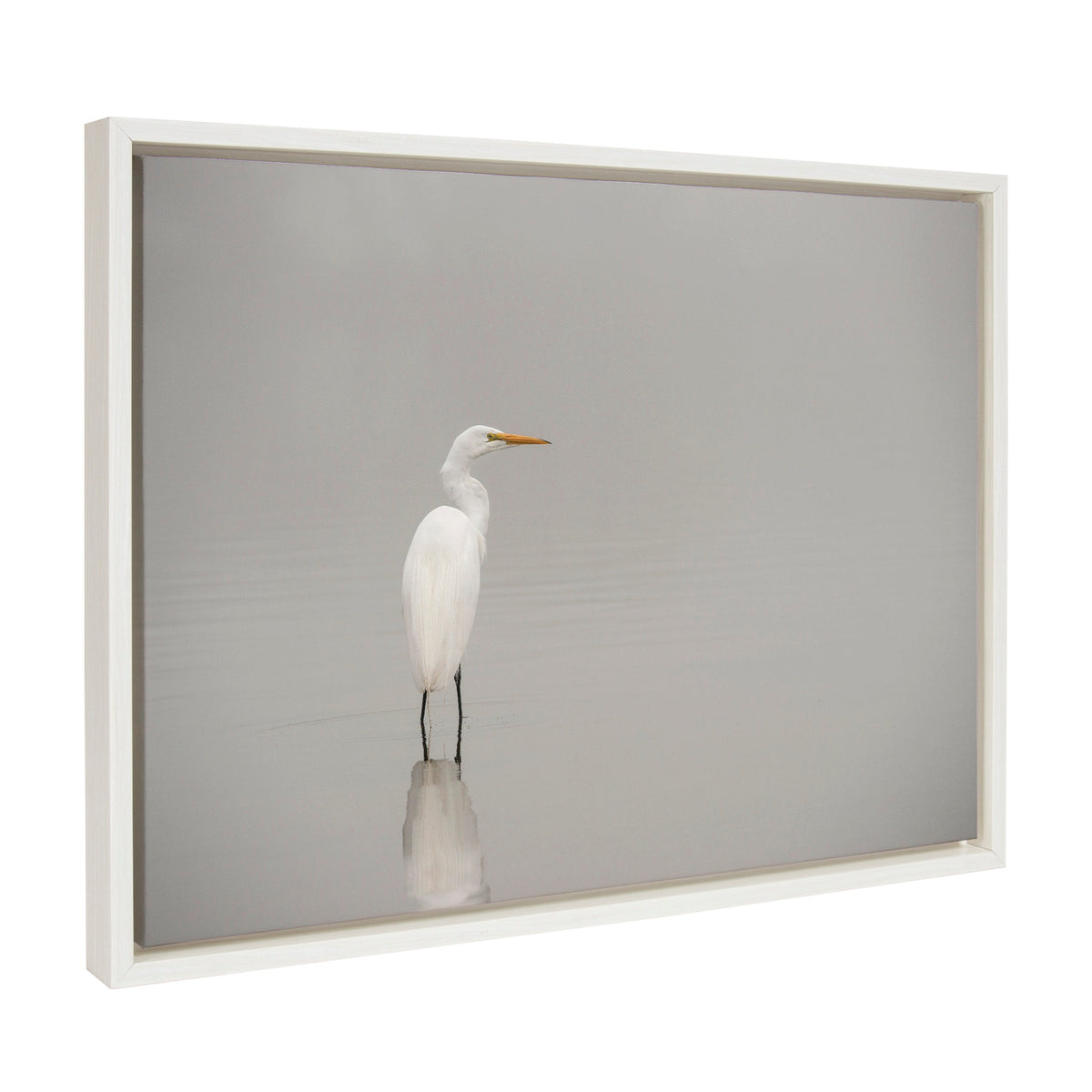 Sylvie Great White Egret Framed Canvas by Crystal Lynn Collins