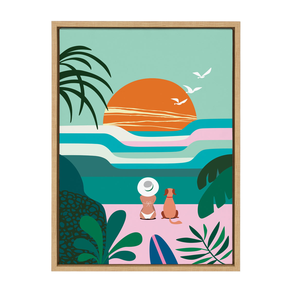 Sylvie Sun Flock Framed Canvas by Rachel Lee of My Dream Wall