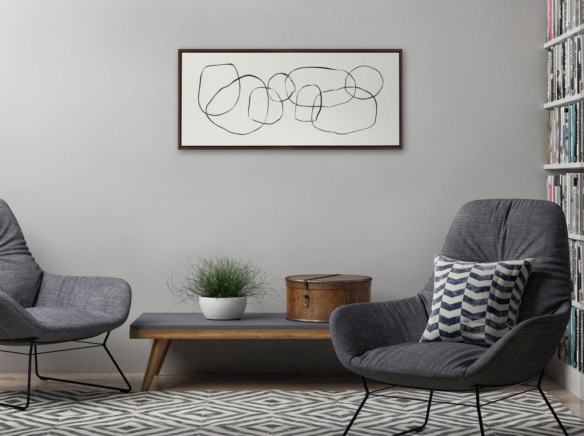 Sylvie Dancing Circles Framed Canvas by Teju Reval
