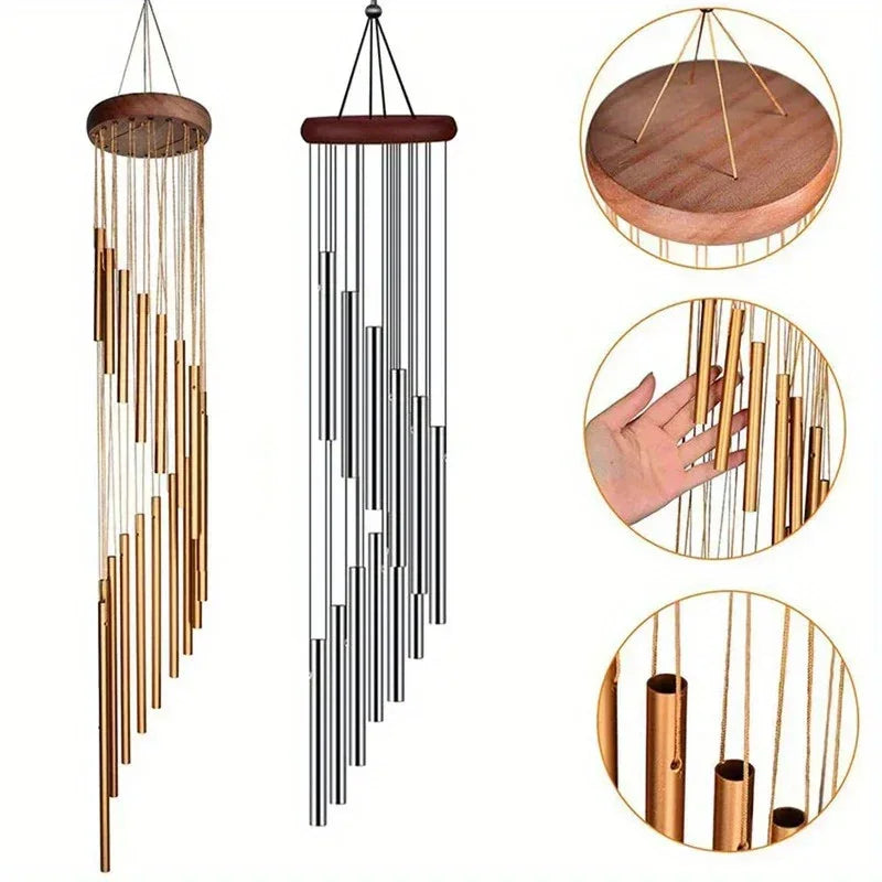 Wind Chimes - Golden Metal Aluminum