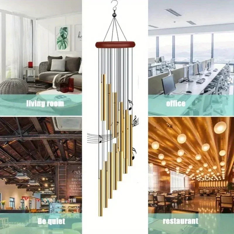 Wind Chimes - Golden Metal Aluminum